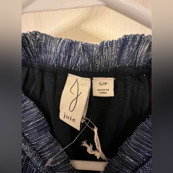 NWT Joie blue and silver long sleeve top, size small. - Picture 2 of 5